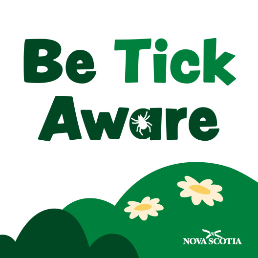 Be Tick Aware poster - picture of hills and a tick