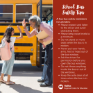 Poster showing school bus safety tips. This is shown in the main text.