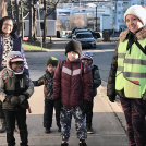 Photo of the age friendly walking school bus
